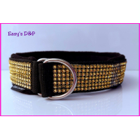 Halfcheck zwart goud bling 